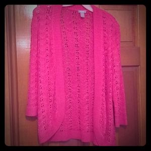Pink acrylic lace sweater